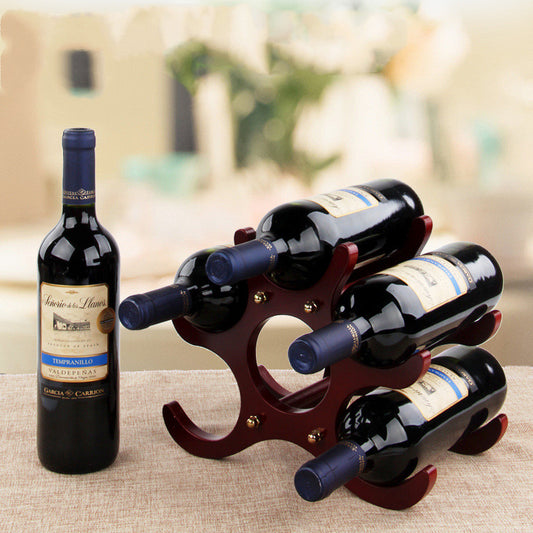 Portable Wooden Wine Rack with Detachable Glass Holder