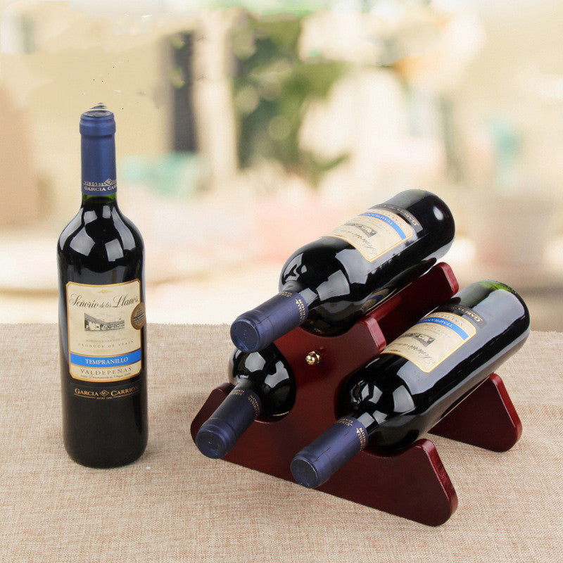 Portable Wooden Wine Rack with Detachable Glass Holder