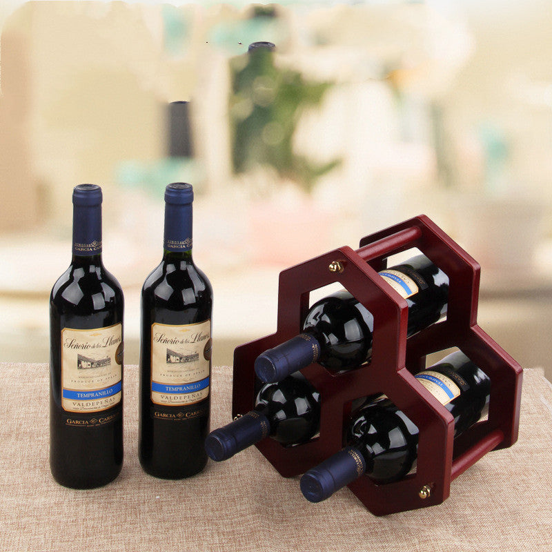 Portable Wooden Wine Rack with Detachable Glass Holder