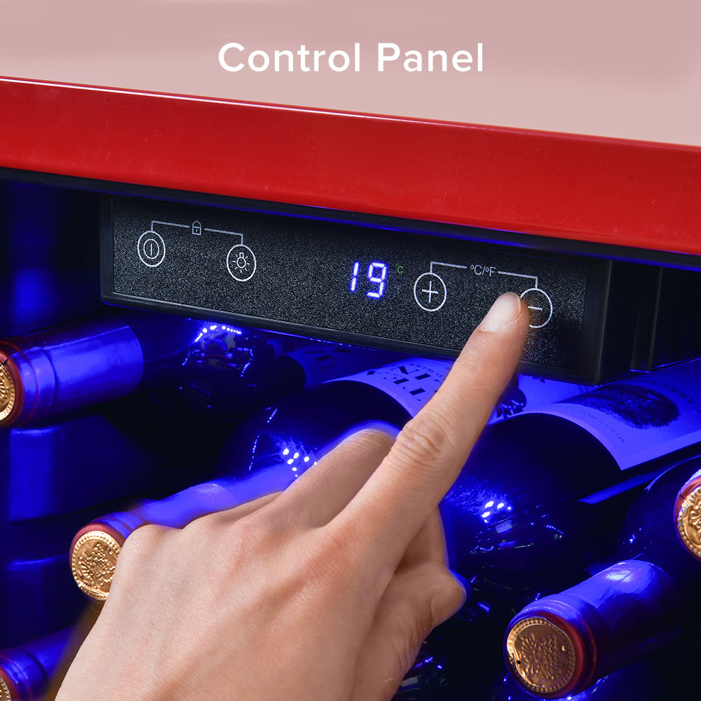 Freestanding Countertop Wine Cooler with Compressor System - Holds 24 Standard Bottles