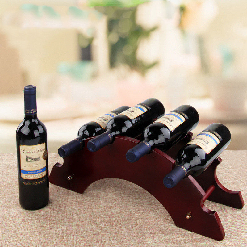 Portable Wooden Wine Rack with Detachable Glass Holder