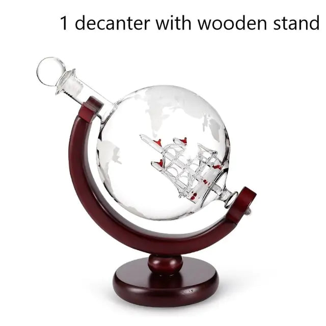 Globe Whiskey Decanter & Wine Glass Set