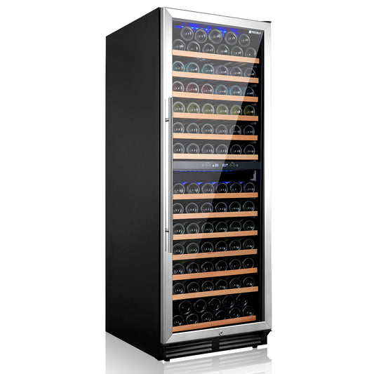 Dual Zone Large Capacity 152-Bottle Stainless Steel Wine Cooler