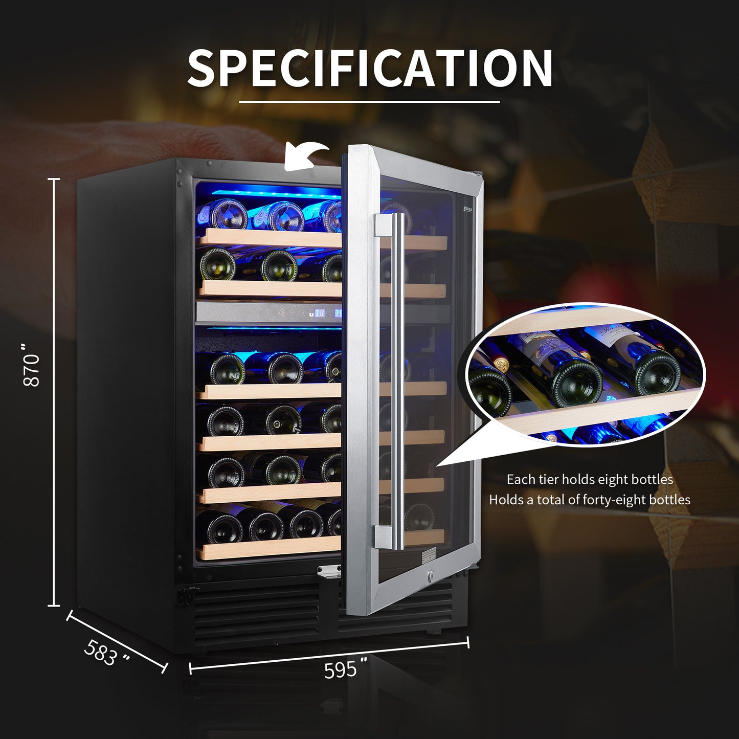 Dual Zone 46-Bottle Wine Cooler