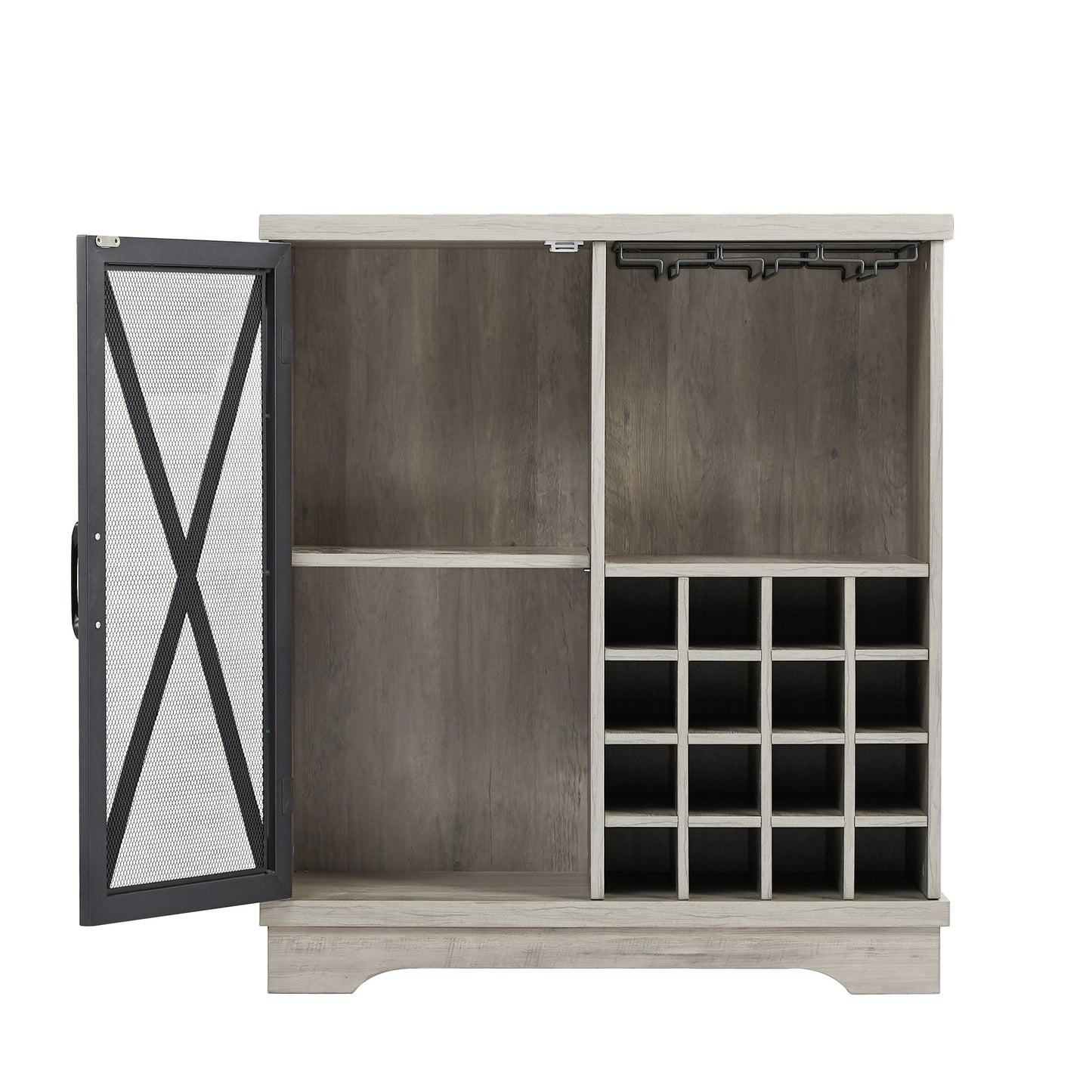 Single door wine cabinet with 16 wine storage compartments