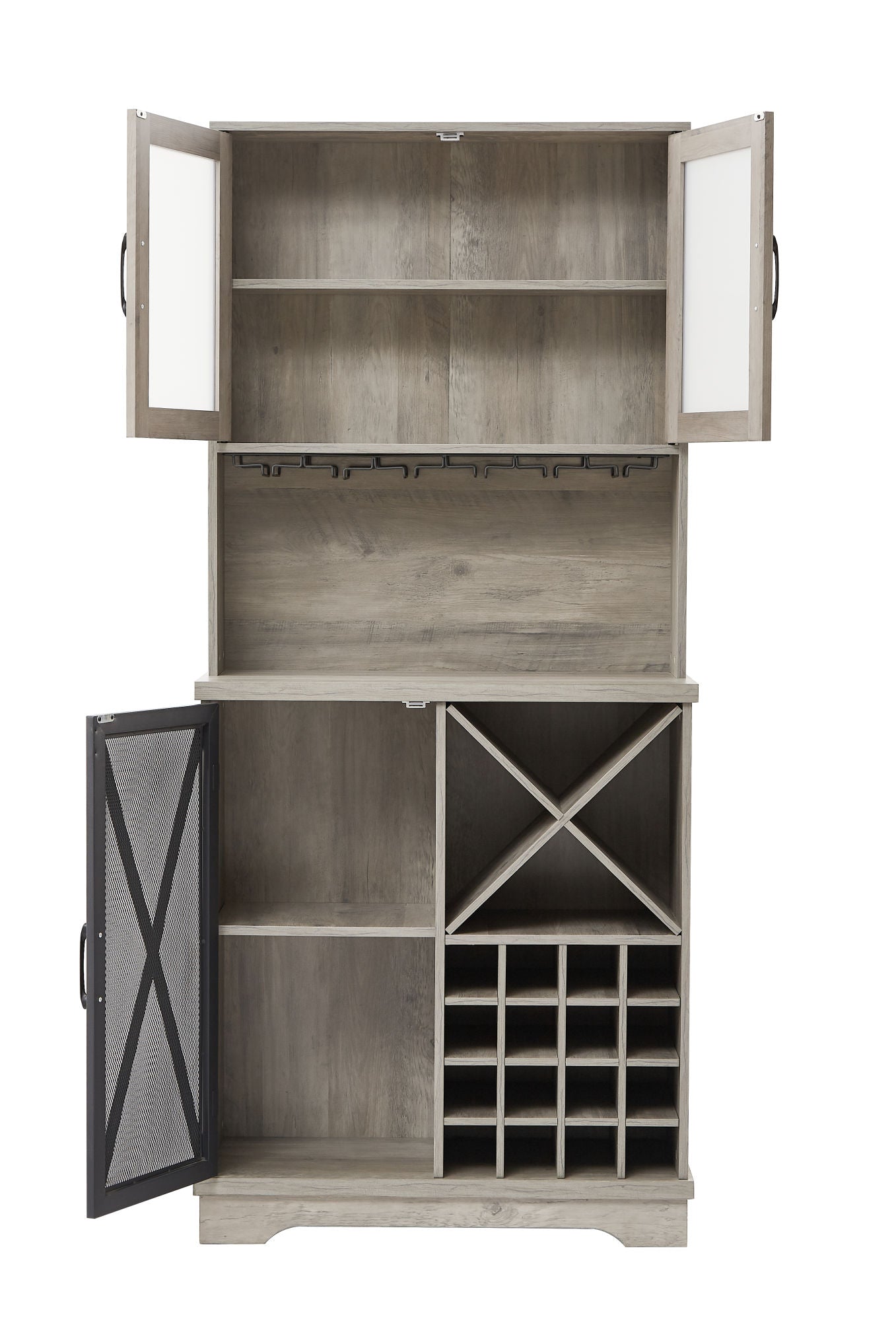 Vintage Industrial Wine Tower Cabinet