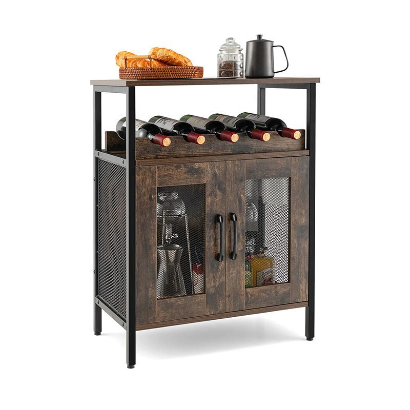 Household Simply Industrial Style Liquor Cabinet with Wine Rack