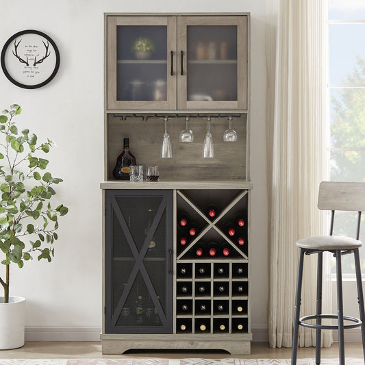 Vintage Industrial Wine Tower Cabinet