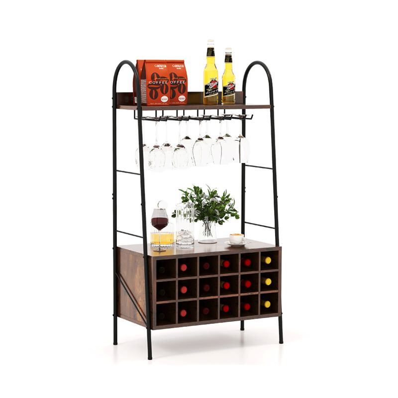 Household Simply Industrial Style Liquor Cabinet with Wine Rack