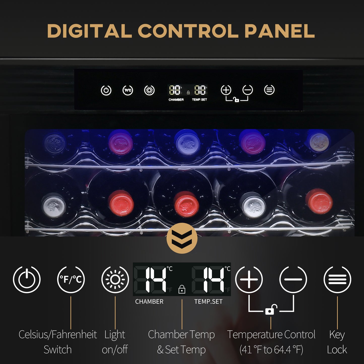 Compact 18-Bottle Wine Cooler with Digital Temperature Control