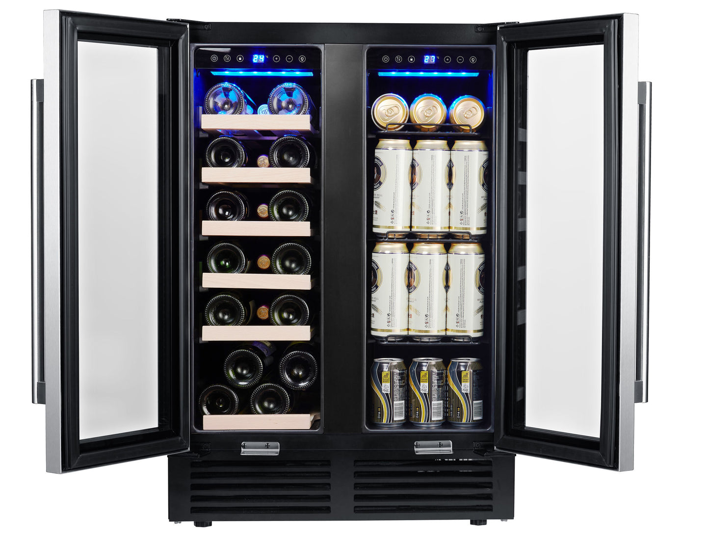 SOTOLA 28-Bottle Dual Zone Wine and Beverage Cooler