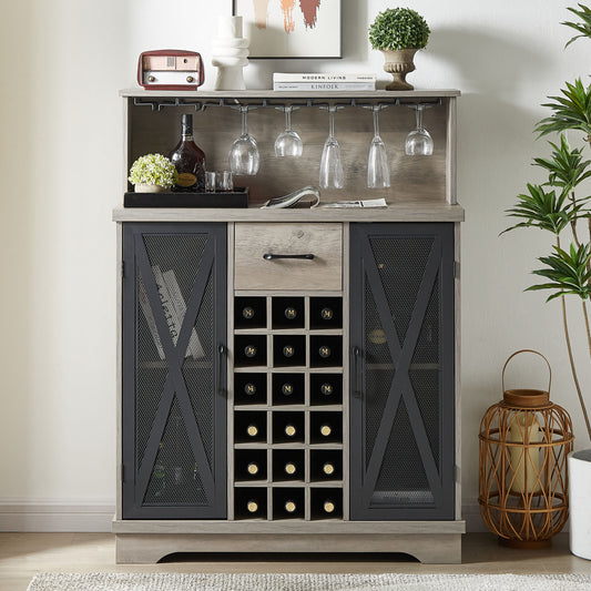 Urban Industrial Wine Storage Cabinet