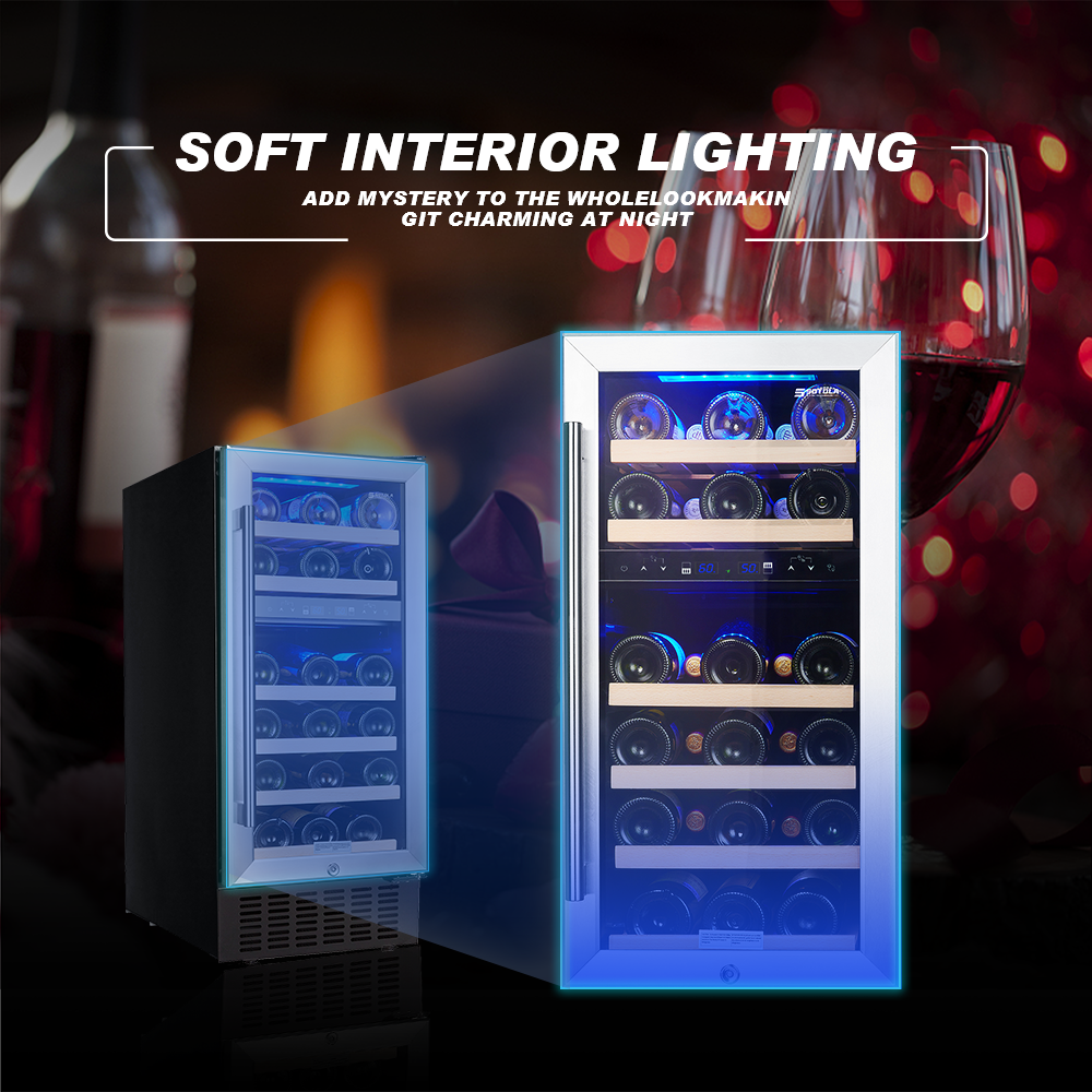 SOTOLA 28-Bottle Dual Zone Wine Cooler