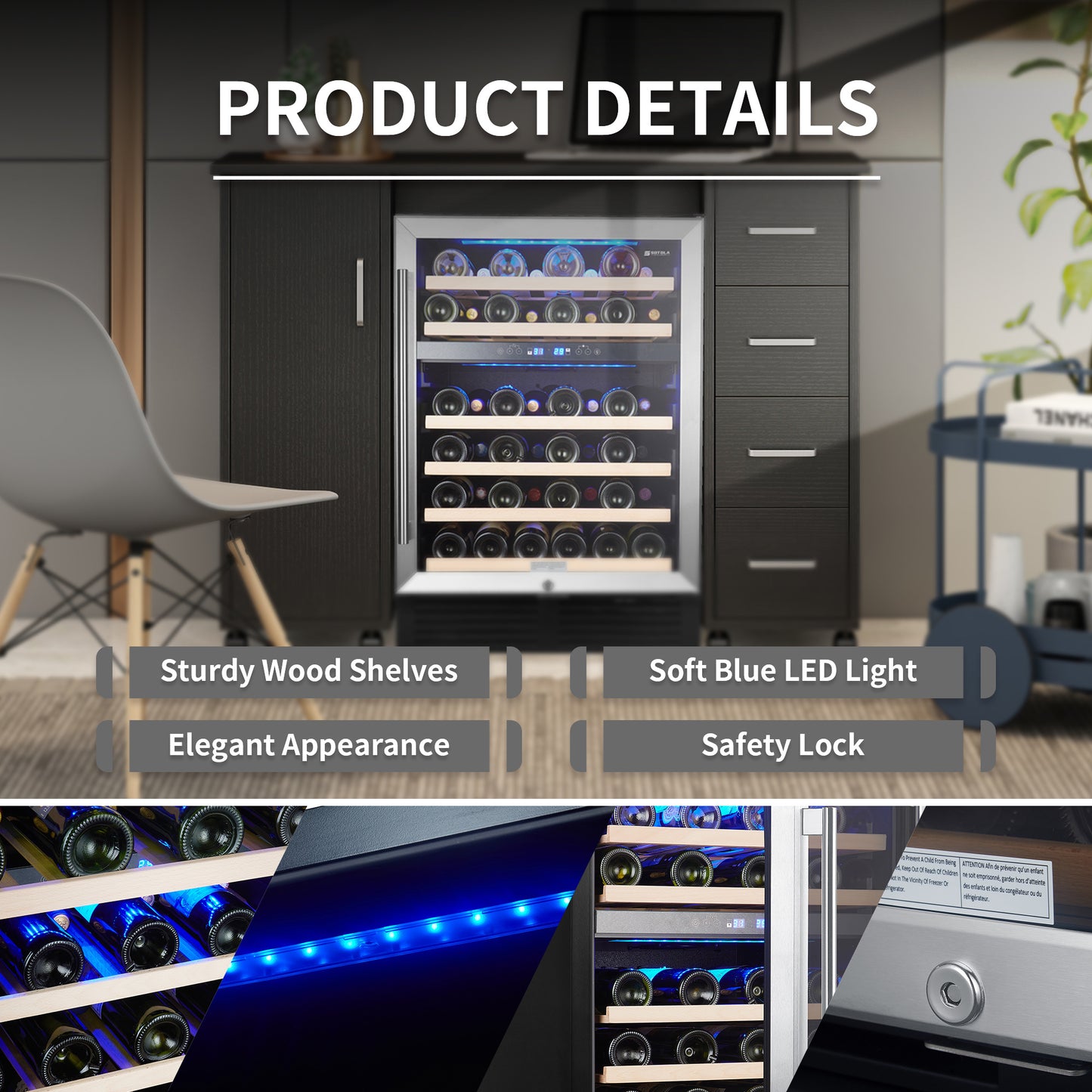 Dual Zone 46-Bottle Wine Cooler